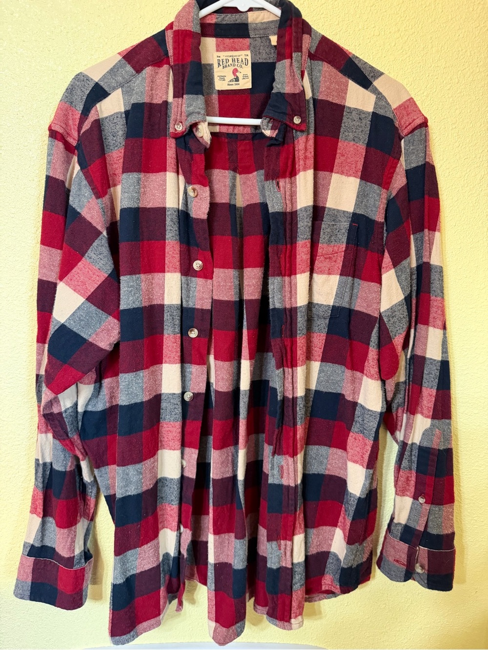 RedHead Red, Navy & White Plaid Button-Down Shirt